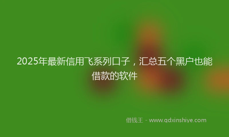 2025年最新信用飞系列口子，汇总五个黑户也能借款的软件