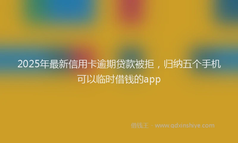2025年最新信用卡逾期贷款被拒，归纳五个手机可以临时借钱的app
