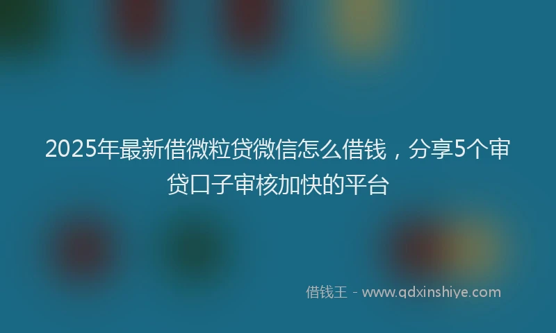 2025年最新借微粒贷微信怎么借钱，分享5个审贷口子审核加快的平台