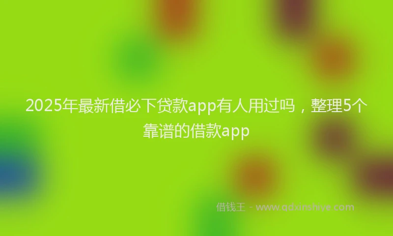 2025年最新借必下贷款app有人用过吗，整理5个靠谱的借款app