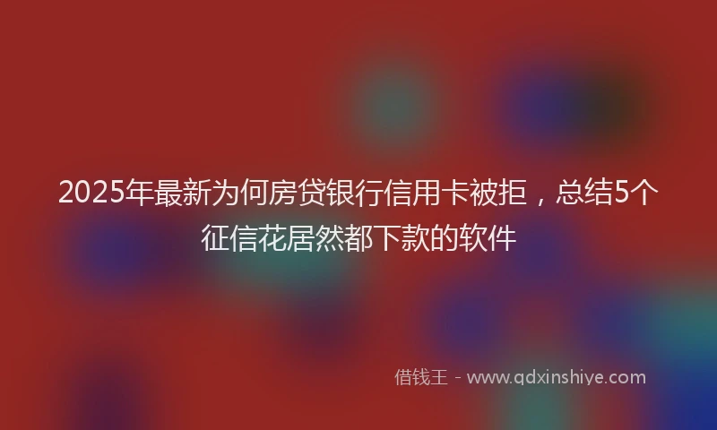 2025年最新为何房贷银行信用卡被拒，总结5个征信花居然都下款的软件