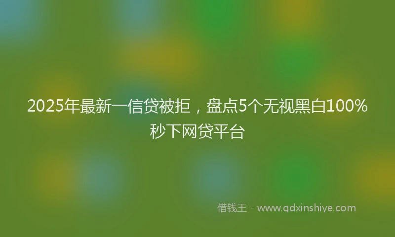 2025年最新一信贷被拒，盘点5个无视黑白100%秒下网贷平台