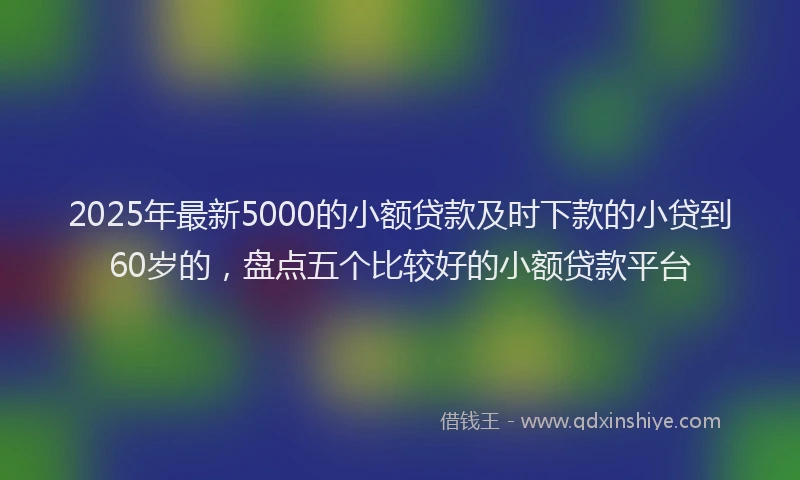 2025年最新5000的小额贷款及时下款的小贷到60岁的，盘点五个比较好的小额贷款平台
