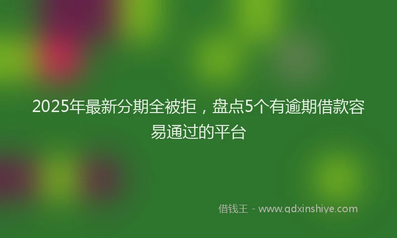 2025年最新分期全被拒，盘点5个有逾期借款容易通过的平台