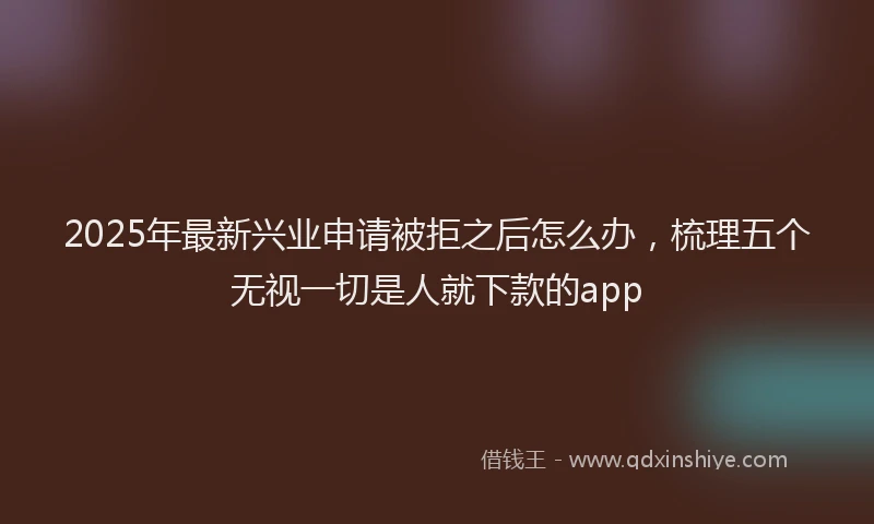 2025年最新兴业申请被拒之后怎么办，梳理五个无视一切是人就下款的app