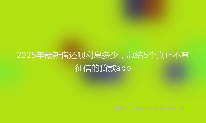 2025年最新借还呗利息多少，总结5个真正不查征信的贷款app