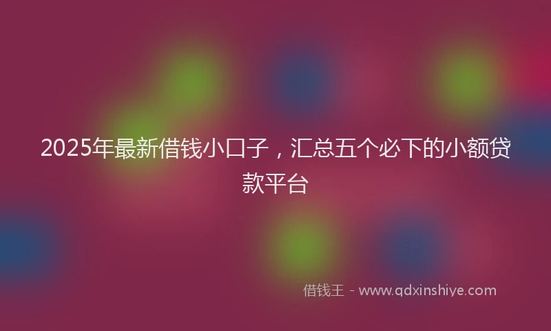 2025年最新借钱小口子，汇总五个必下的小额贷款平台