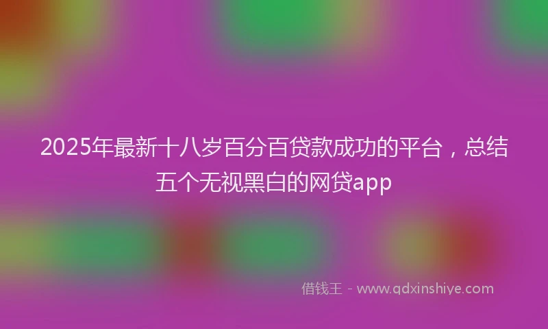 2025年最新十八岁百分百贷款成功的平台，总结五个无视黑白的网贷app