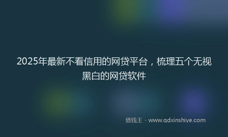 2025年最新不看信用的网贷平台，梳理五个无视黑白的网贷软件