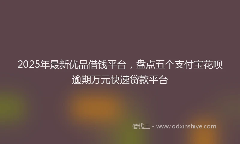 2025年最新优品借钱平台，盘点五个支付宝花呗逾期万元快速贷款平台