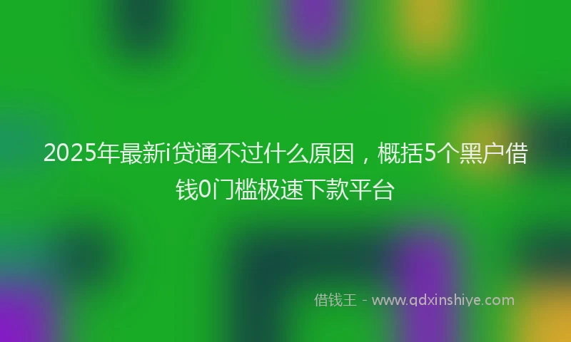 2025年最新i贷通不过什么原因，概括5个黑户借钱0门槛极速下款平台