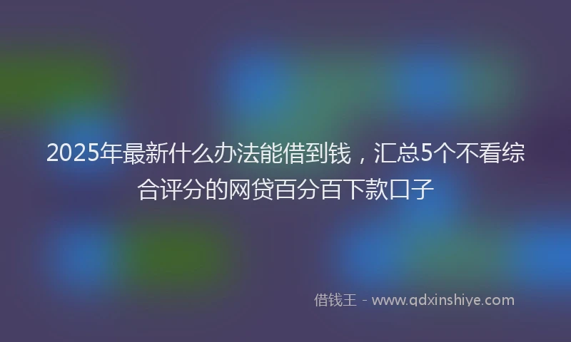 2025年最新什么办法能借到钱，汇总5个不看综合评分的网贷百分百下款口子