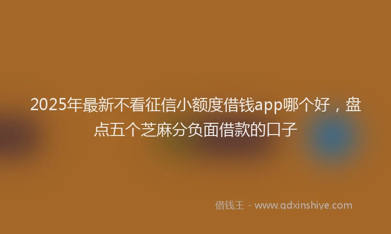 2025年最新不看征信小额度借钱app哪个好，盘点五个芝麻分负面借款的口子