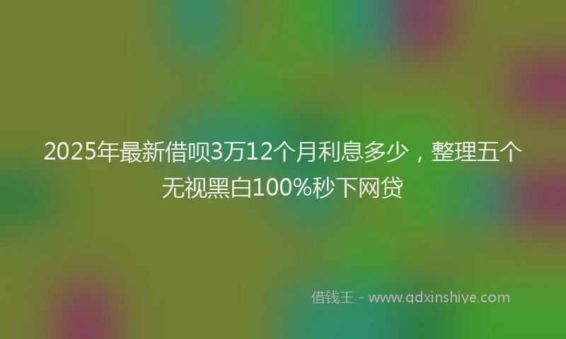 2025年最新借呗3万12个月利息多少，整理五个无视黑白100%秒下网贷