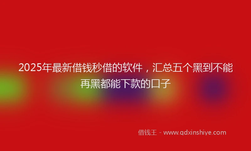 2025年最新借钱秒借的软件，汇总五个黑到不能再黑都能下款的口子