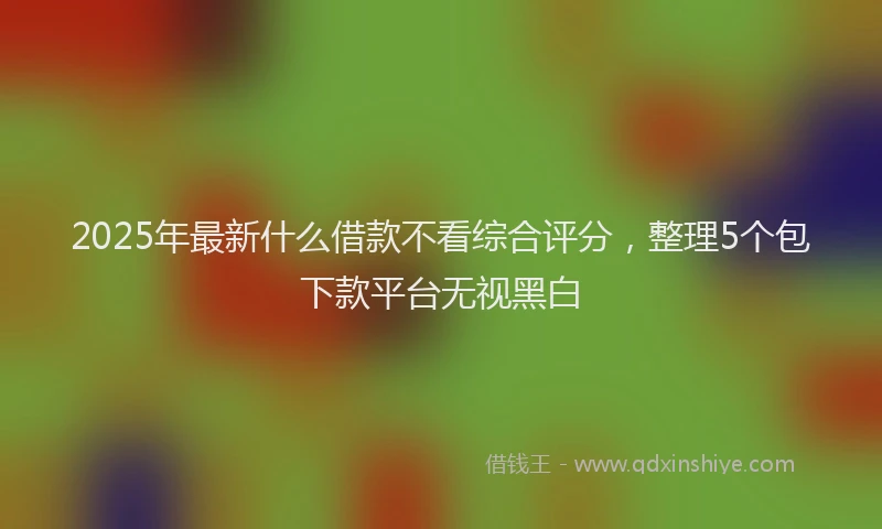2025年最新什么借款不看综合评分，整理5个包下款平台无视黑白