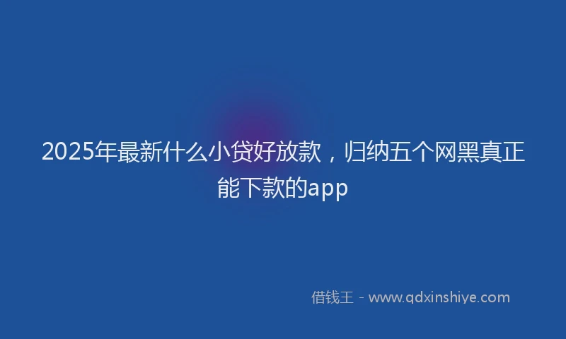 2025年最新什么小贷好放款，归纳五个网黑真正能下款的app