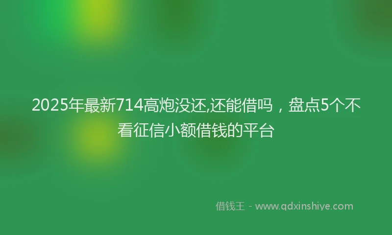 2025年最新714高炮没还,还能借吗，盘点5个不看征信小额借钱的平台
