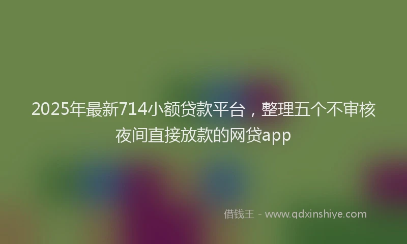 2025年最新714小额贷款平台，整理五个不审核夜间直接放款的网贷app