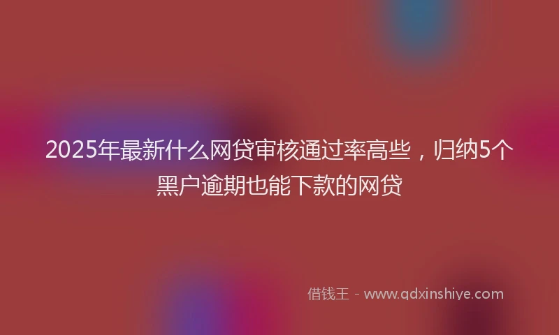2025年最新什么网贷审核通过率高些，归纳5个黑户逾期也能下款的网贷