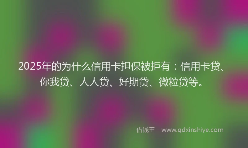 2025年的为什么信用卡担保被拒有：信用卡贷、你我贷、人人贷、好期贷、微粒贷等。