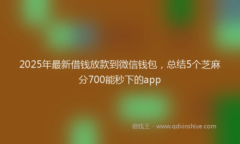 2025年最新借钱放款到微信钱包，总结5个芝麻分700能秒下的app
