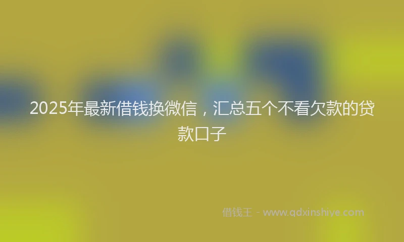 2025年最新借钱换微信，汇总五个不看欠款的贷款口子