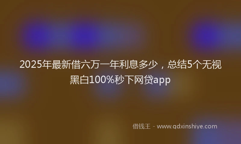 2025年最新借六万一年利息多少，总结5个无视黑白100%秒下网贷app