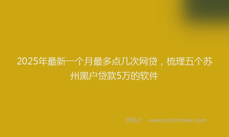 2025年最新一个月最多点几次网贷，梳理五个苏州黑户贷款5万的软件