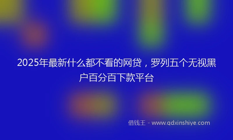 2025年最新什么都不看的网贷，罗列五个无视黑户百分百下款平台