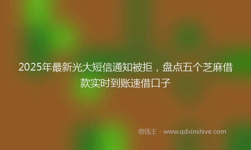 2025年最新光大短信通知被拒，盘点五个芝麻借款实时到账速借口子