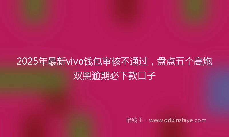 2025年最新vivo钱包审核不通过，盘点五个高炮双黑逾期必下款口子
