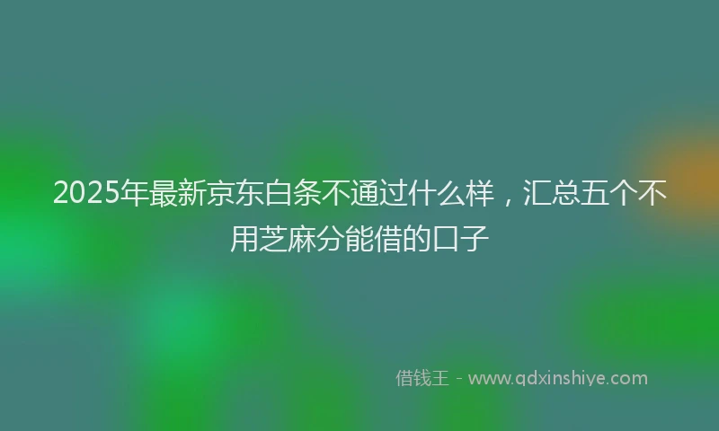 2025年最新京东白条不通过什么样，汇总五个不用芝麻分能借的口子