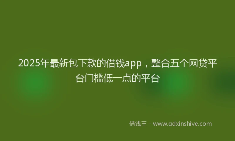 2025年最新包下款的借钱app，整合五个网贷平台门槛低一点的平台