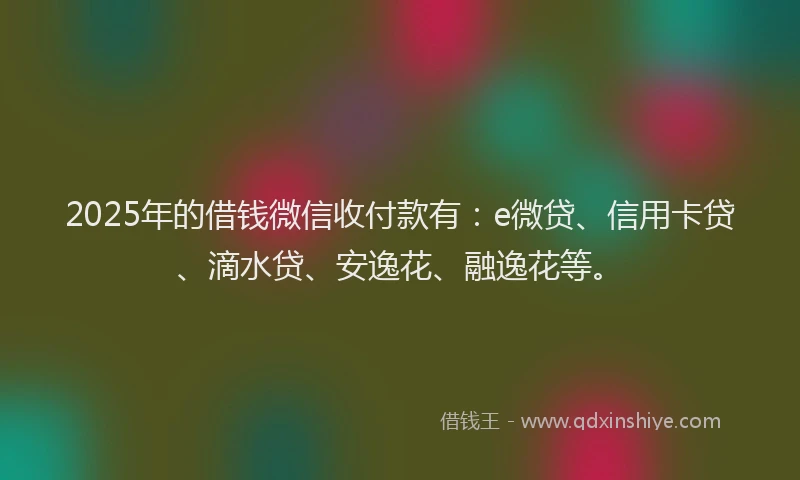2025年的借钱微信收付款有：e微贷、信用卡贷、滴水贷、安逸花、融逸花等。