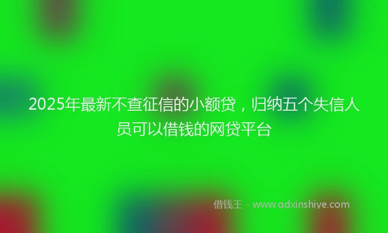 2025年最新不查征信的小额贷，归纳五个失信人员可以借钱的网贷平台