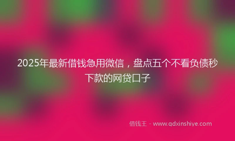 2025年最新借钱急用微信，盘点五个不看负债秒下款的网贷口子