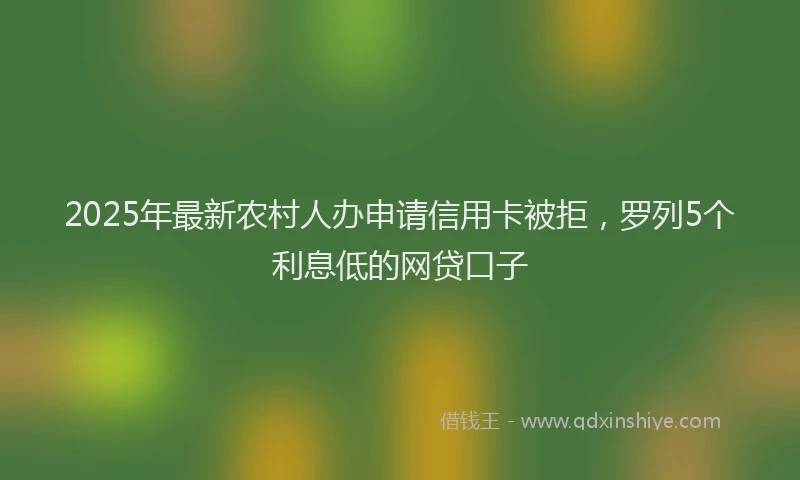 2025年最新农村人办申请信用卡被拒，罗列5个利息低的网贷口子