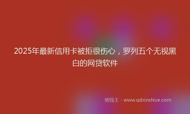 2025年最新信用卡被拒很伤心，罗列五个无视黑白的网贷软件