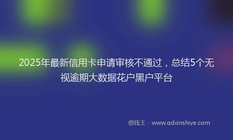 2025年最新信用卡申请审核不通过，总结5个无视逾期大数据花户黑户平台