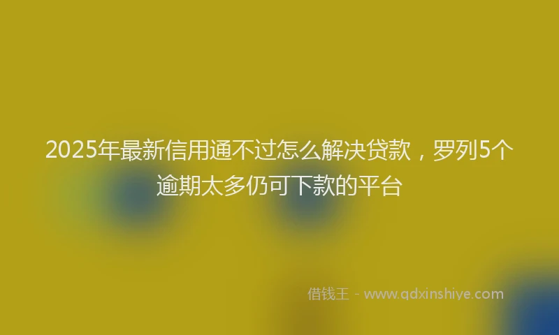 2025年最新信用通不过怎么解决贷款，罗列5个逾期太多仍可下款的平台
