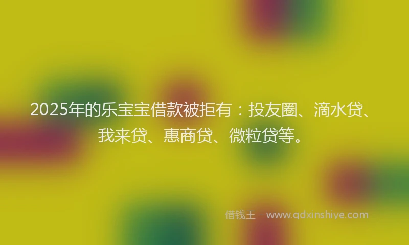 2025年的乐宝宝借款被拒有：投友圈、滴水贷、我来贷、惠商贷、微粒贷等。