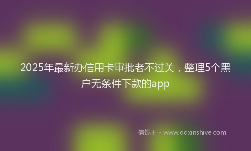 2025年最新办信用卡审批老不过关，整理5个黑户无条件下款的app