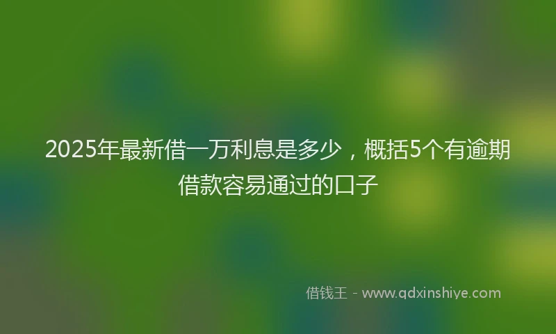 2025年最新借一万利息是多少，概括5个有逾期借款容易通过的口子