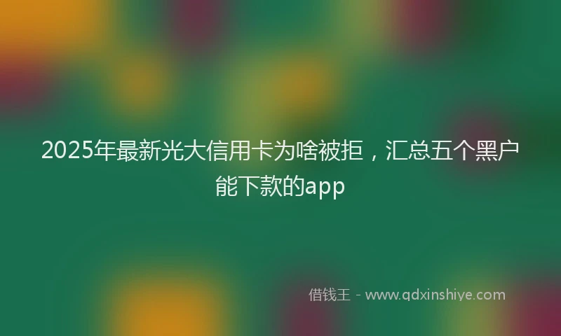 2025年最新光大信用卡为啥被拒，汇总五个黑户能下款的app