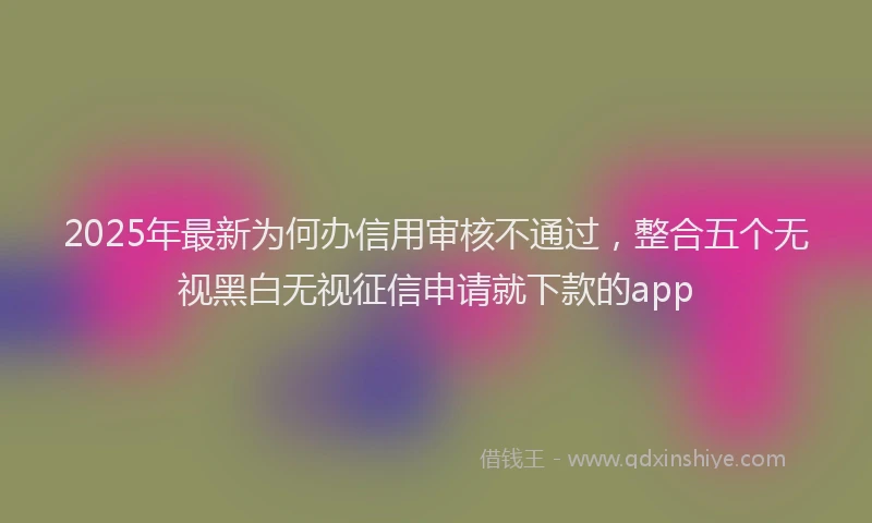 2025年最新为何办信用审核不通过，整合五个无视黑白无视征信申请就下款的app