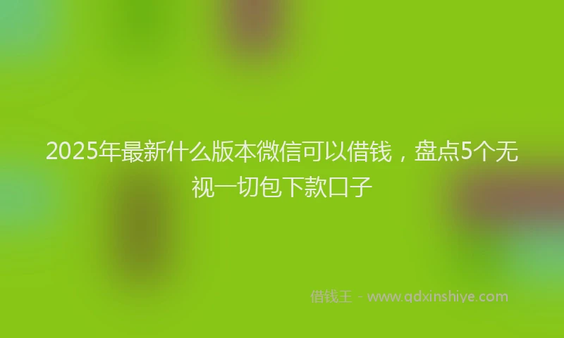 2025年最新什么版本微信可以借钱，盘点5个无视一切包下款口子