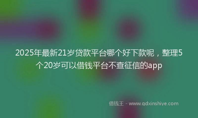 2025年最新21岁贷款平台哪个好下款呢，整理5个20岁可以借钱平台不查征信的app