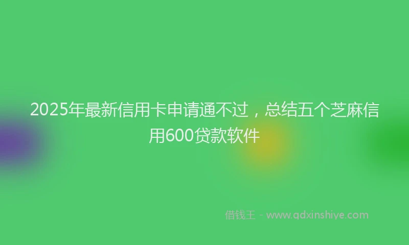 2025年最新信用卡申请通不过，总结五个芝麻信用600贷款软件