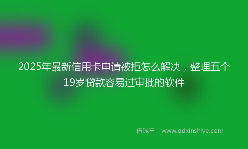 2025年最新信用卡申请被拒怎么解决，整理五个19岁贷款容易过审批的软件